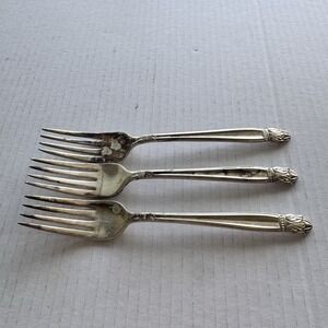 3 HOLMES & EDWARDS Silverplate DANISH PRINCESS Dinner Forks No Monogram Vtg